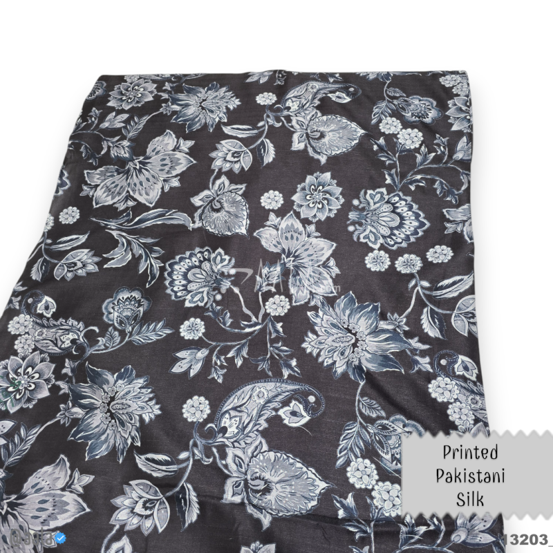 Printed-Pakistani Silk Blend 44-Inches PRINTED Per-Metre 