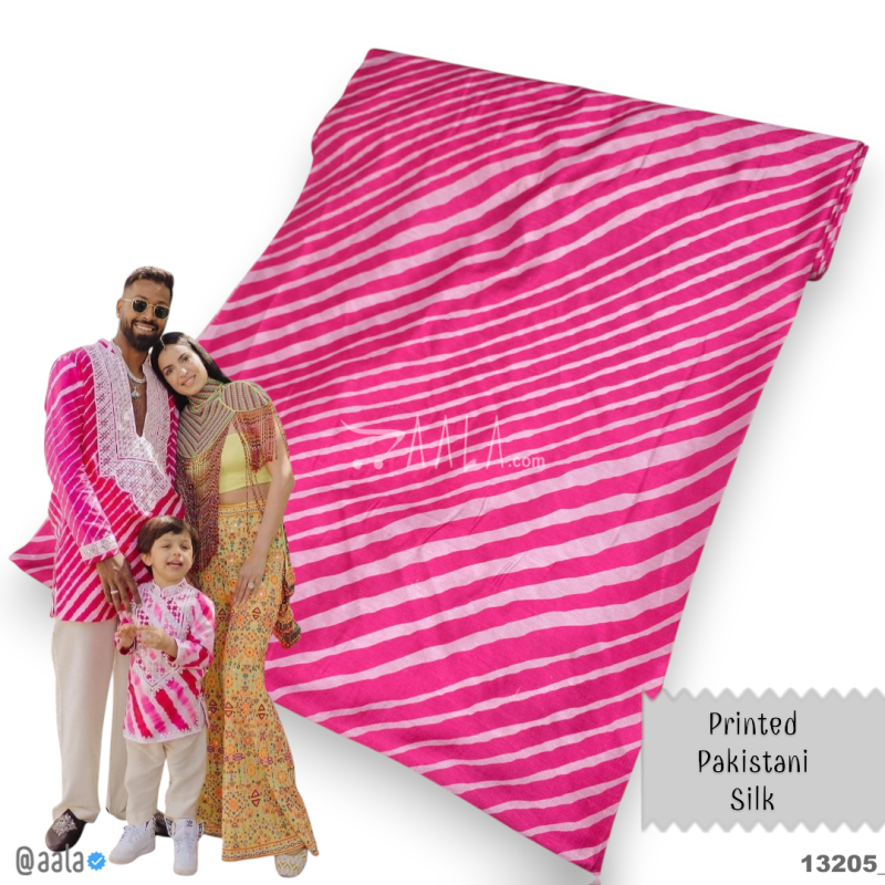 Printed-Pakistani Silk Blend 44-Inches PRINTED Per-Metre