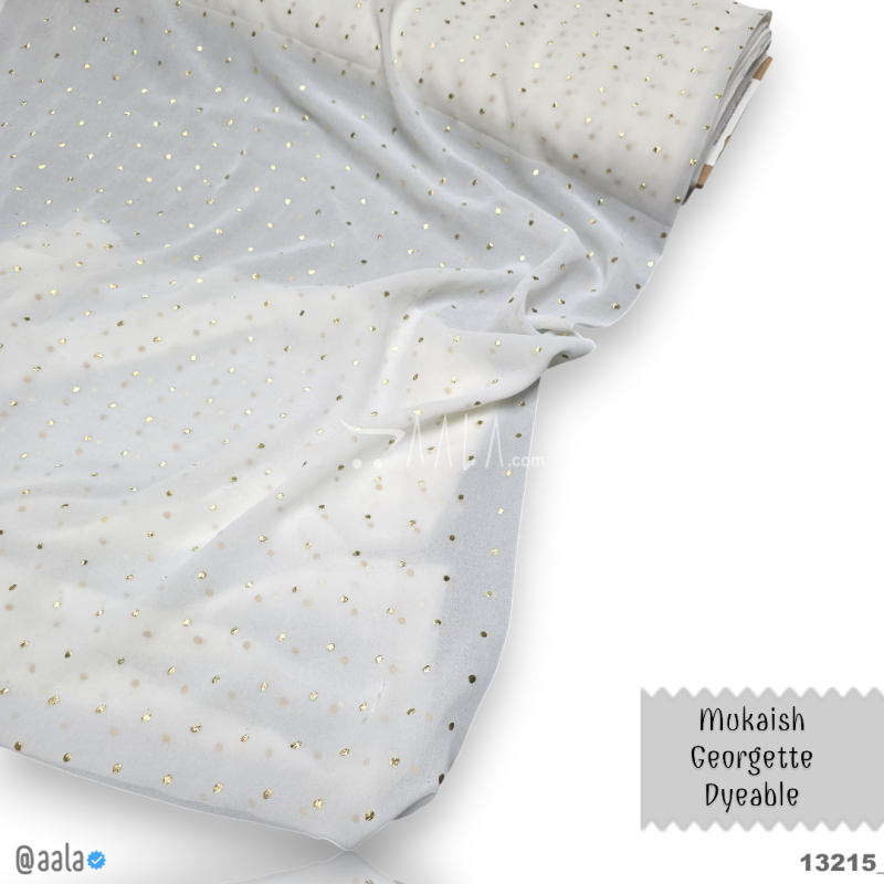 Machine-Mukaish Georgette Nylon 44-Inches DYEABLE Per-Metre 