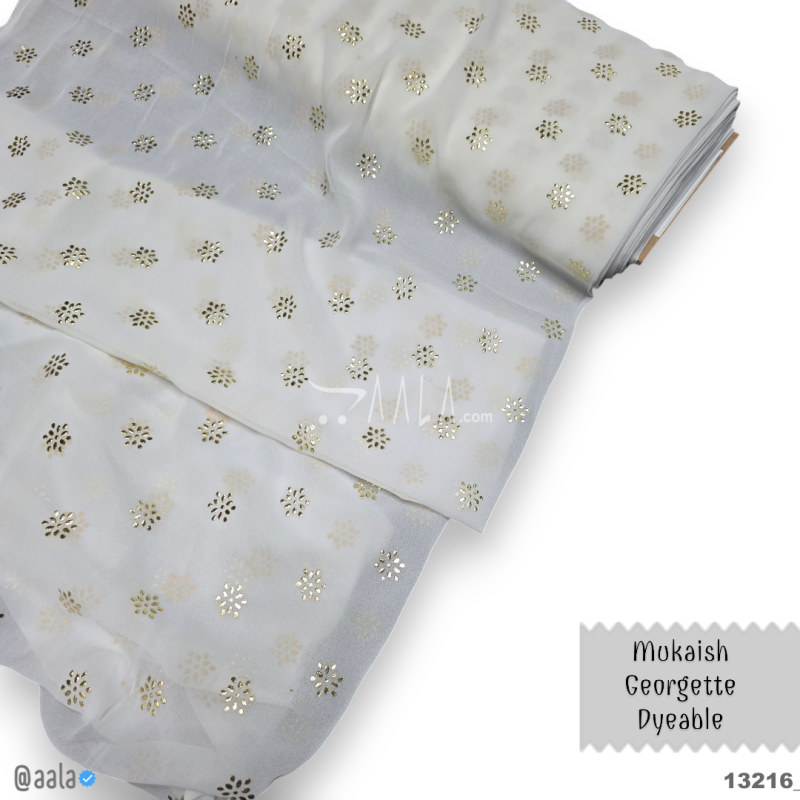 Machine-Mukaish Georgette Nylon 44-Inches DYEABLE Per-Metre
