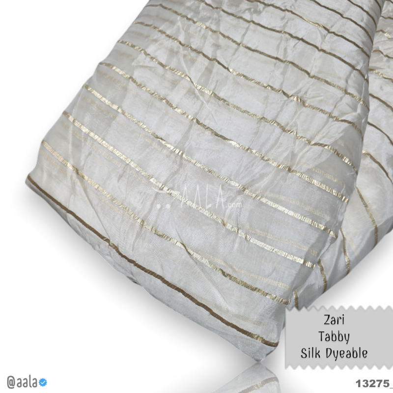 Zari-Tabby Silk Viscose 44-Inches DYEABLE Per-Metre
