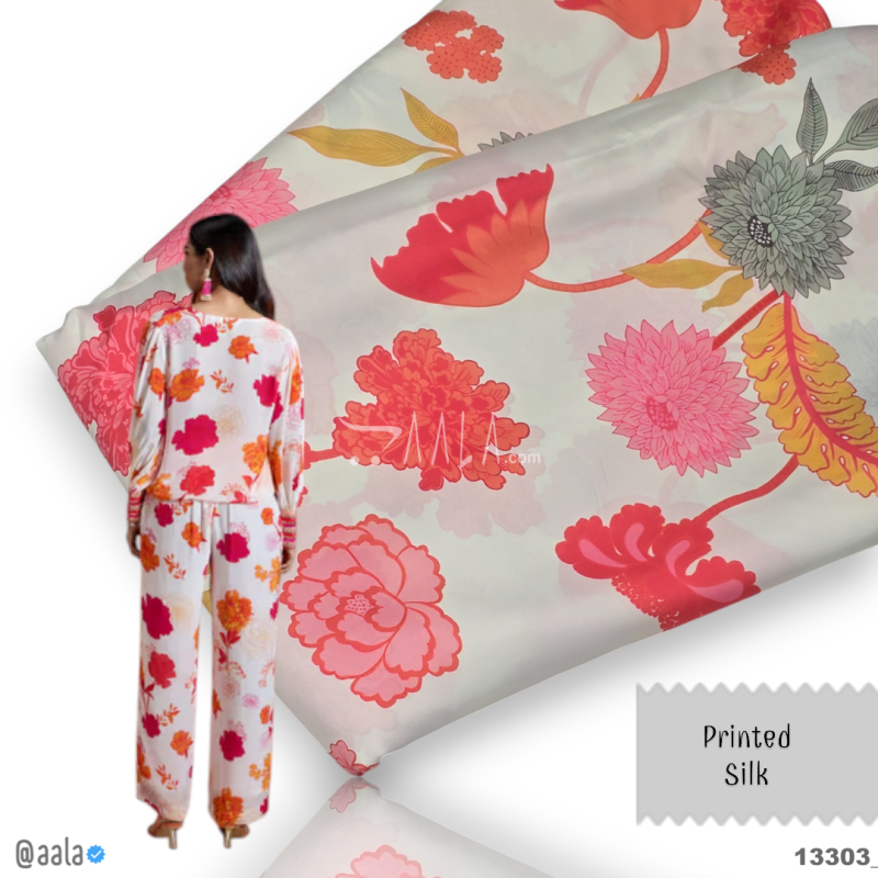 Printed Silk Blend 44-Inches PRINTED Per-Metre 