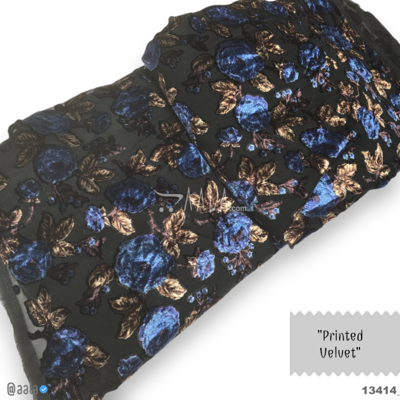 Printed-Brasso Velvet Blend 44-Inches PRINTED Per-Metre 