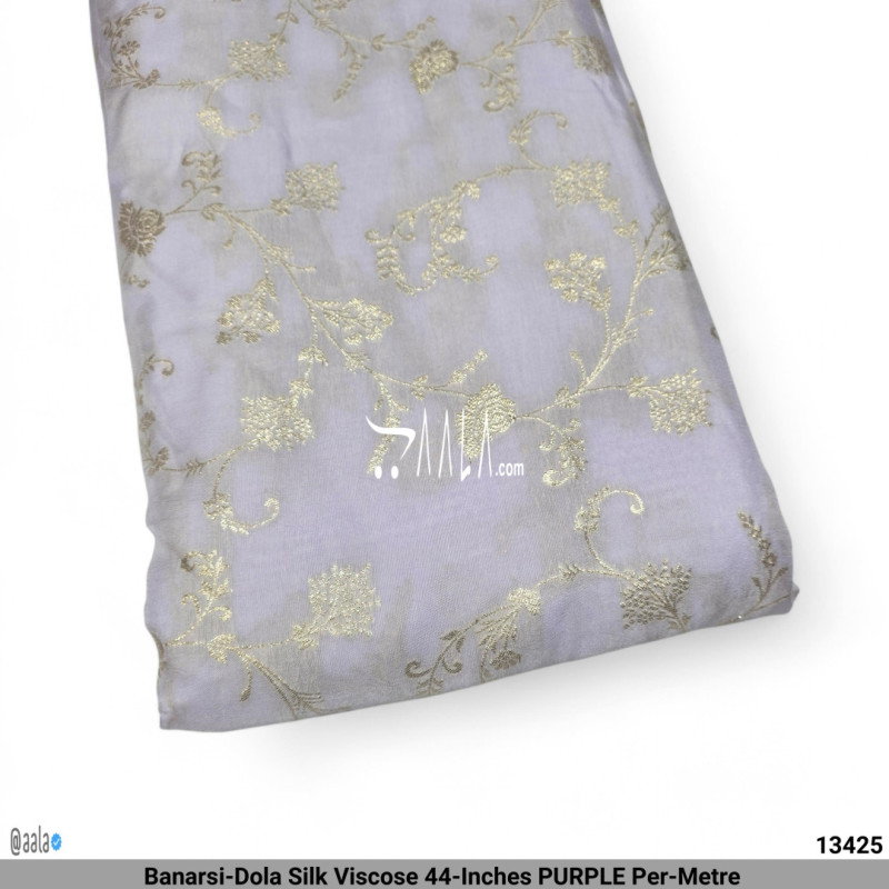 Banarsi-Dola Silk Viscose 44-Inches PURPLE Per-Metre