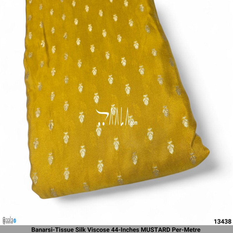 Banarsi-Tissue Silk Viscose 44-Inches MUSTARD Per-Metre 