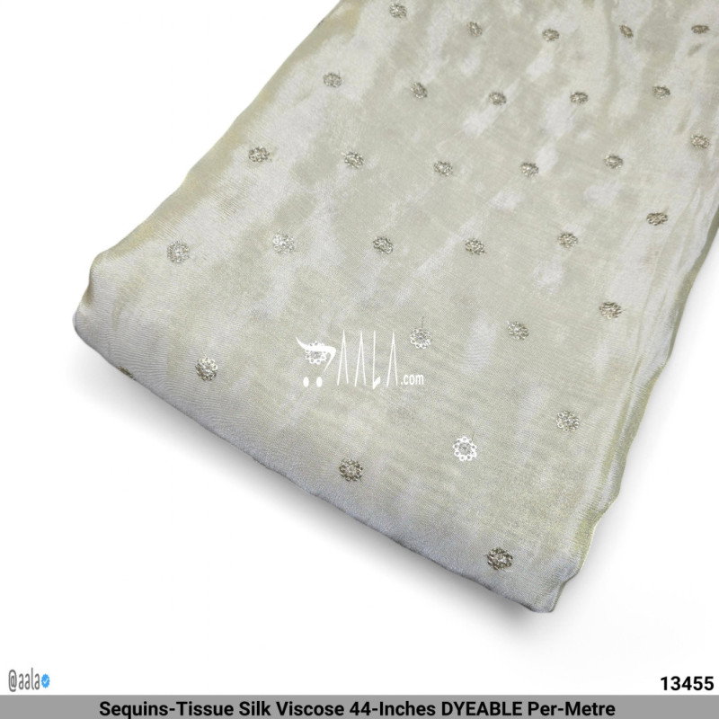 Sequins-Tissue Silk Viscose 44-Inches DYEABLE Per-Metre 