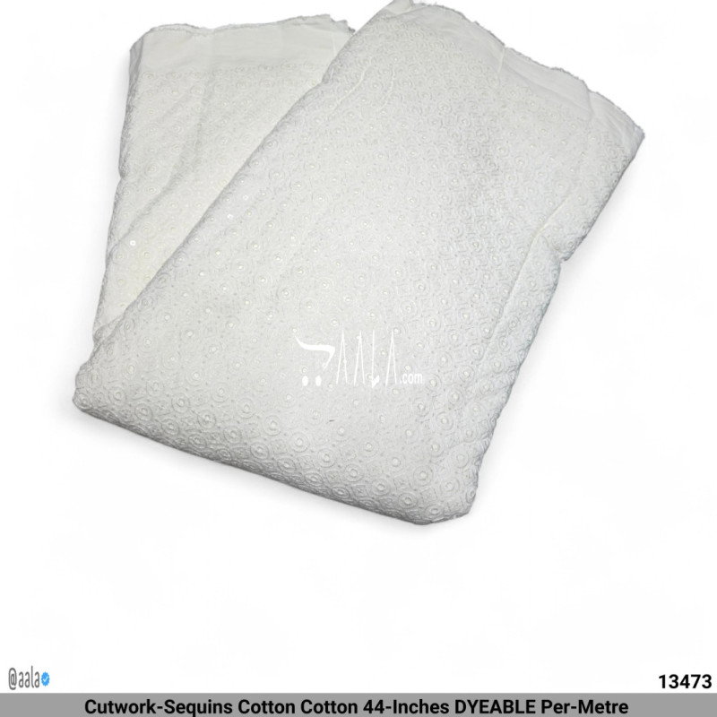 Cutwork-Sequins Cotton Cotton 44-Inches DYEABLE Per-Metre