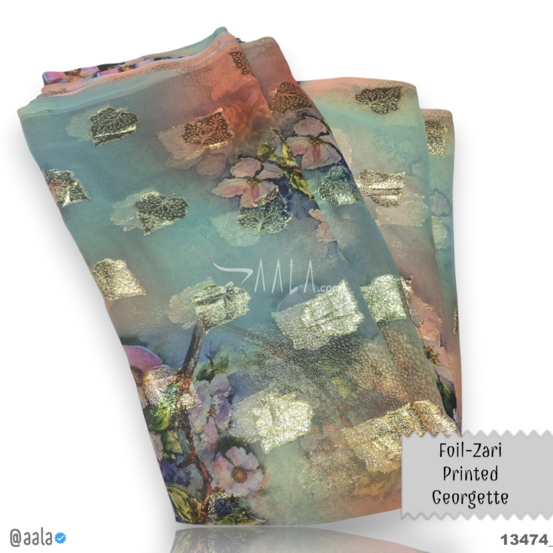 Foil Georgette Blend 44-Inches PRINTED Per-Metre 
