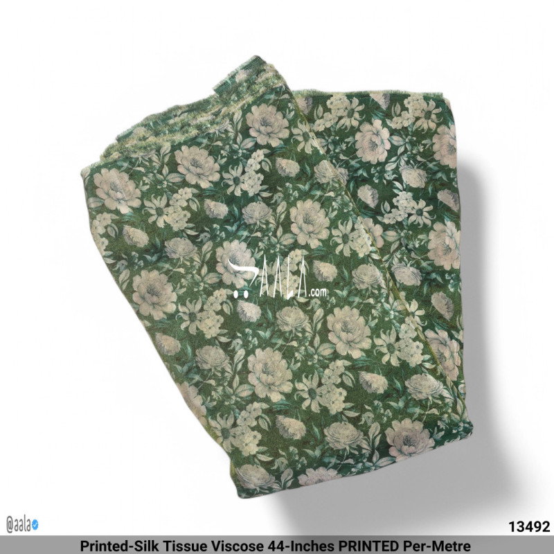 Printed-Silk Tissue Viscose 44-Inches PRINTED Per-Metre 