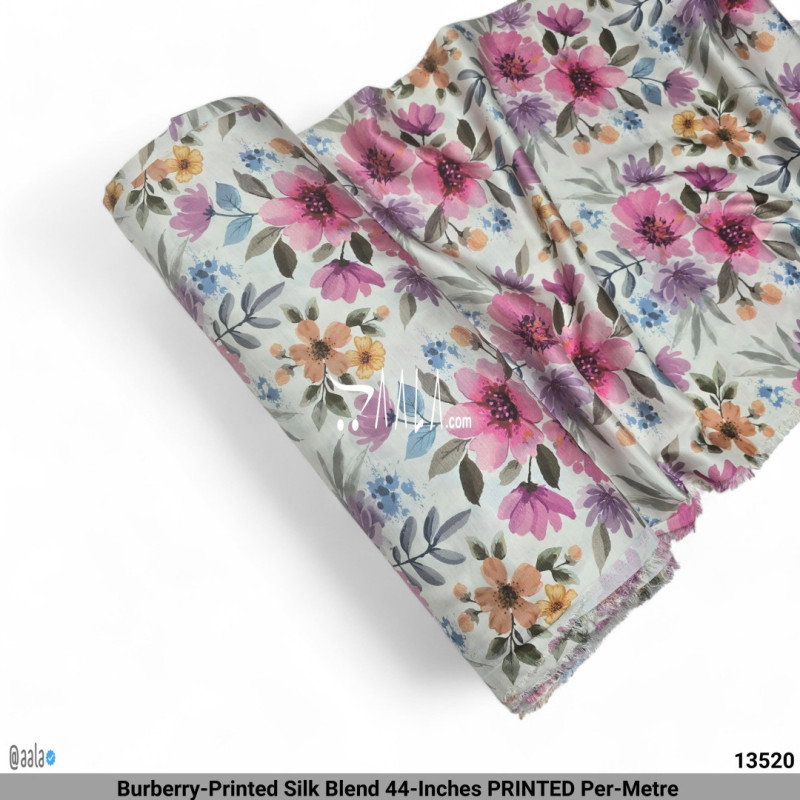 Burberry-Printed Silk Blend 44-Inches PRINTED Per-Metre 