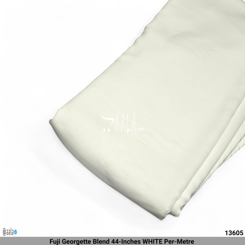 Fuji Georgette Blend 44-Inches WHITE Per-Metre