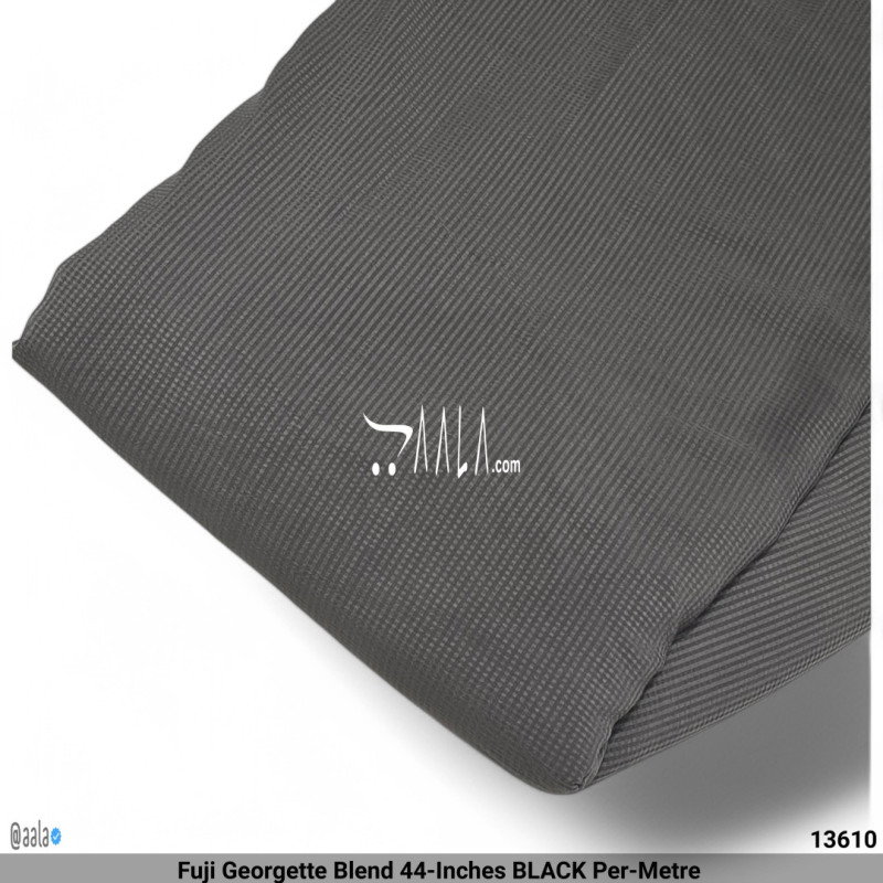Fuji Georgette Blend 44-Inches BLACK Per-Metre 