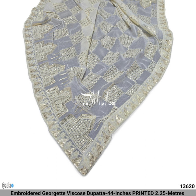 Embroidered Georgette Viscose Dupatta-44-Inches PRINTED 2.25-Metres