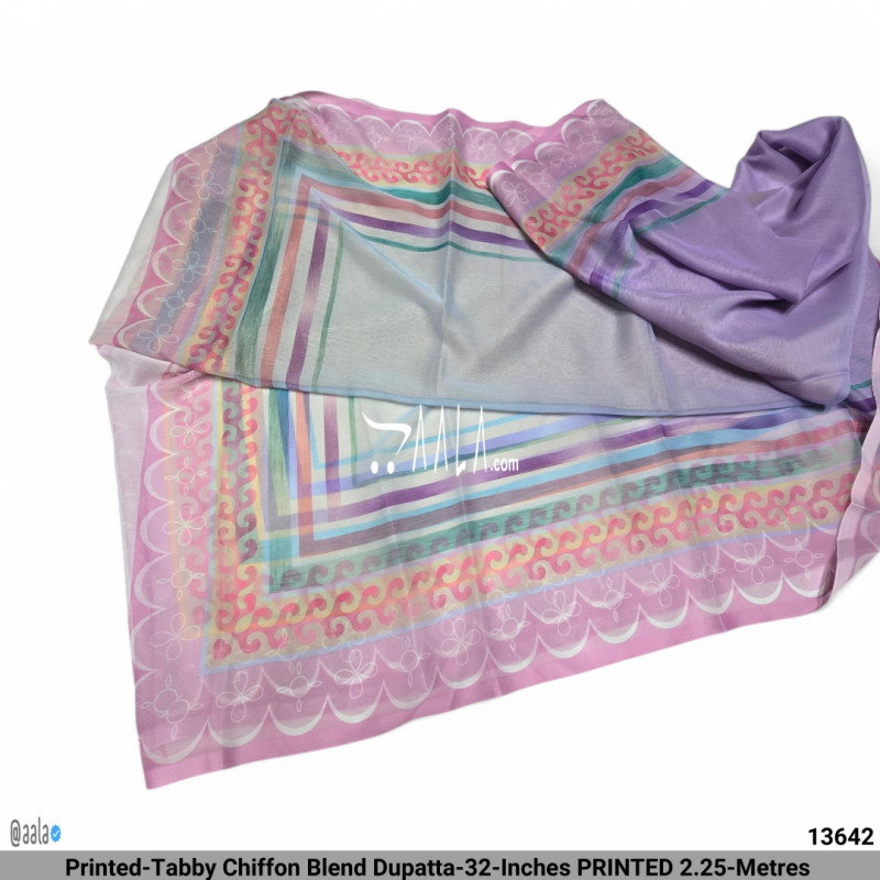 Printed-Tabby Chiffon Blend Dupatta-32-Inches PRINTED 2.25-Metres 