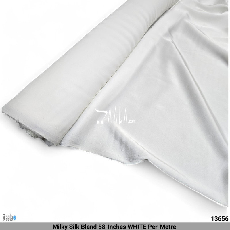 Milky Silk Blend 58-Inches WHITE Per-Metre 