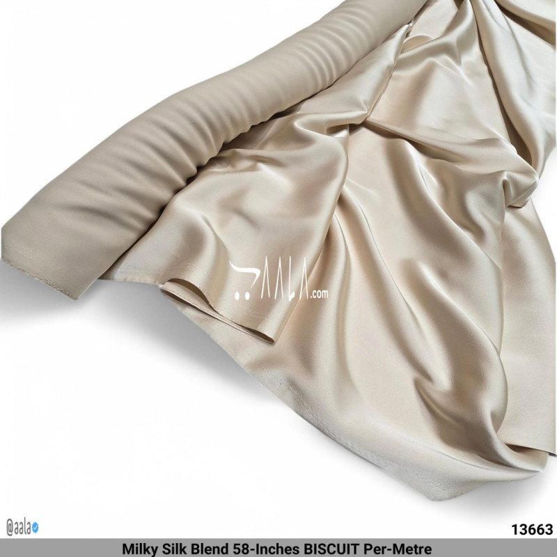 Milky Silk Blend 58-Inches BISCUIT Per-Metre 