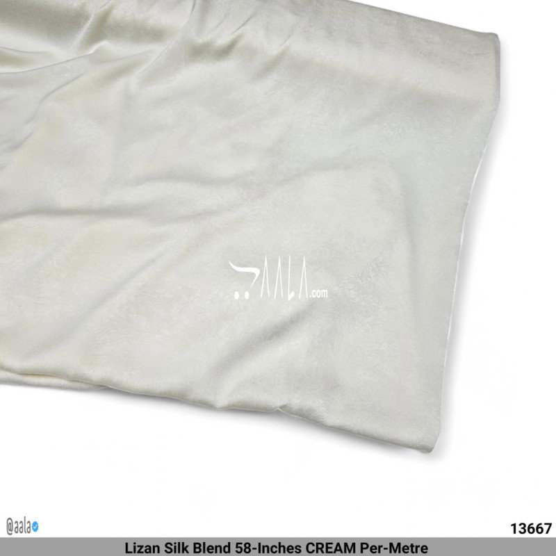 Lizan Silk Blend 58-Inches CREAM Per-Metre 