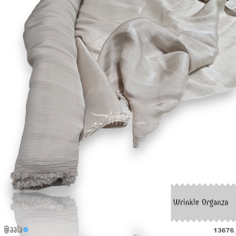 Wrinkle Organza Blend 58-Inches BIEGE Per-Metre