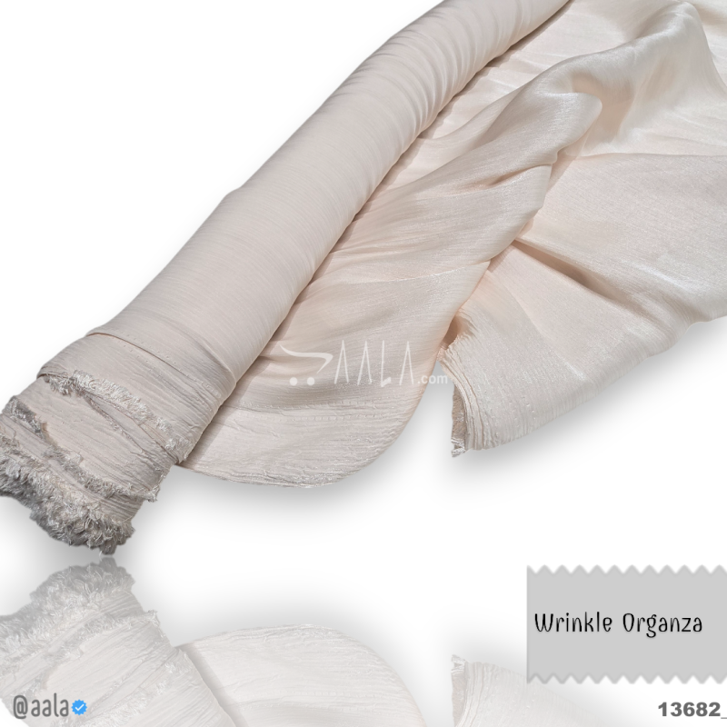 Wrinkle Organza Blend 58-Inches PINK Per-Metre 