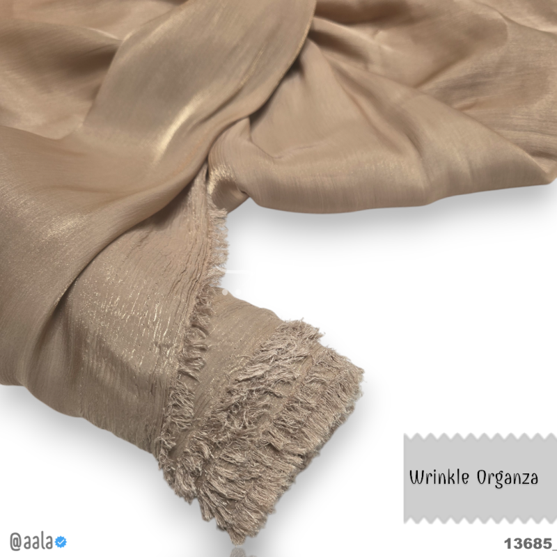 Wrinkle Organza Blend 58-Inches BISCUIT Per-Metre 