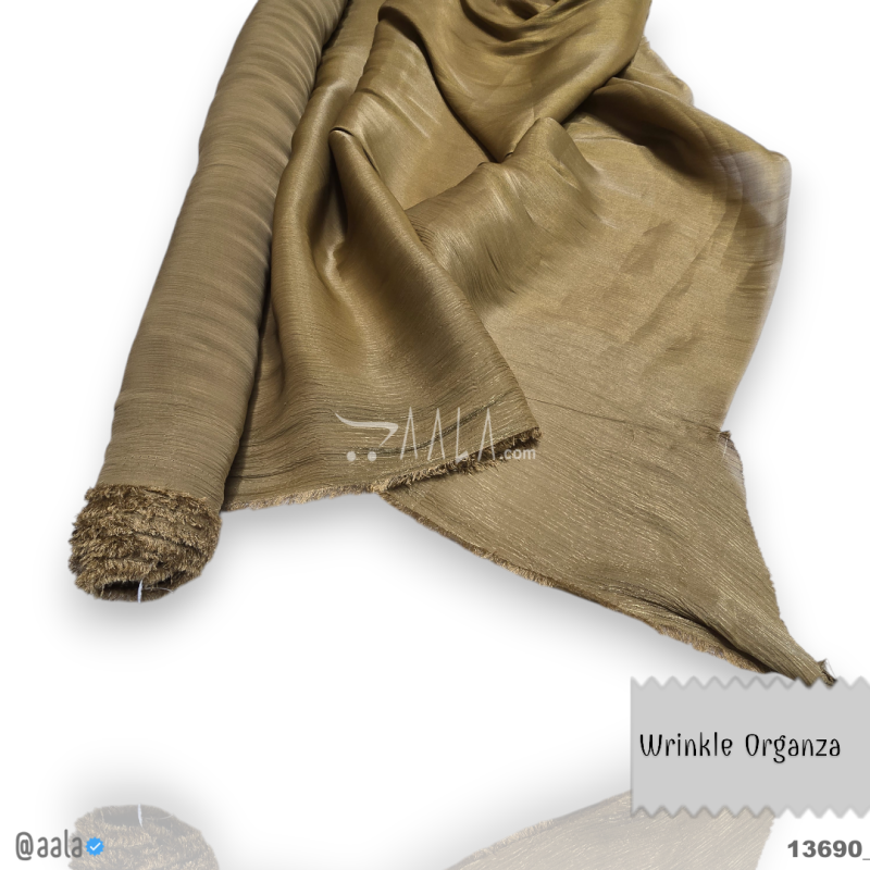 Wrinkle Organza Blend 58-Inches BROWN Per-Metre 
