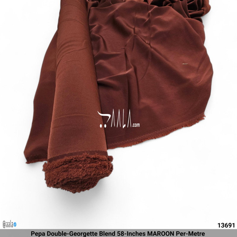 Pepa Double-Georgette Blend 58-Inches MAROON Per-Metre 