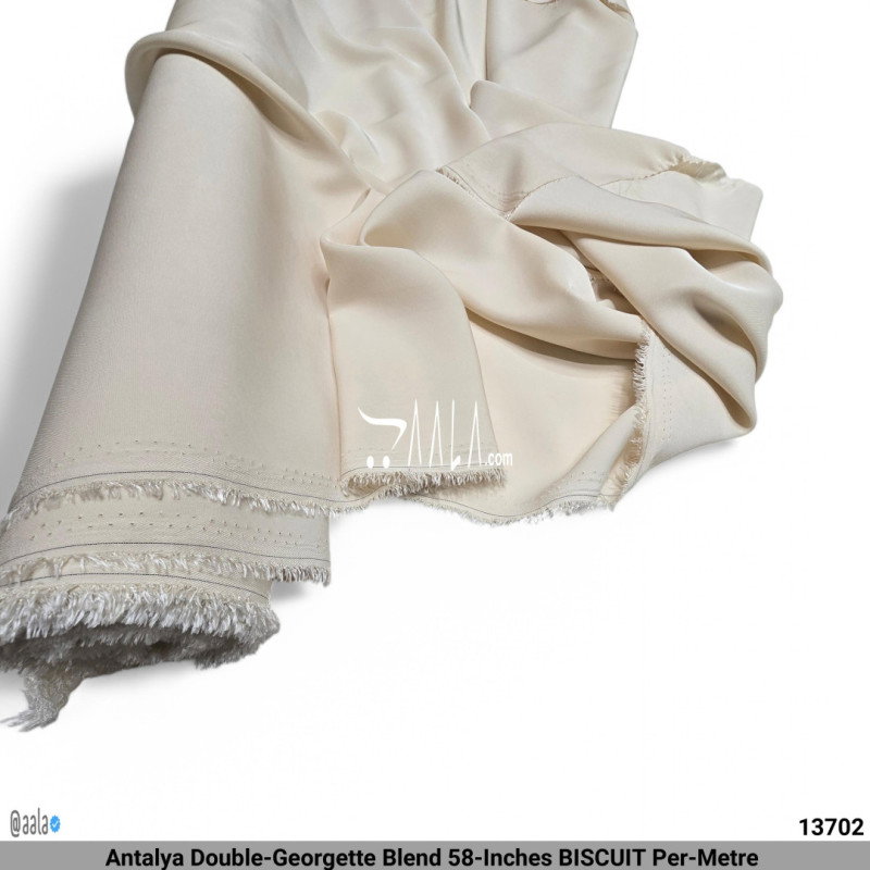 Antalya Double-Georgette Blend 58-Inches BISCUIT Per-Metre 