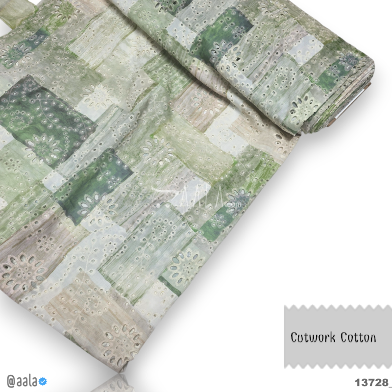 Cutwork Cotton Cotton 52-Inches PRINTED Per-Metre 