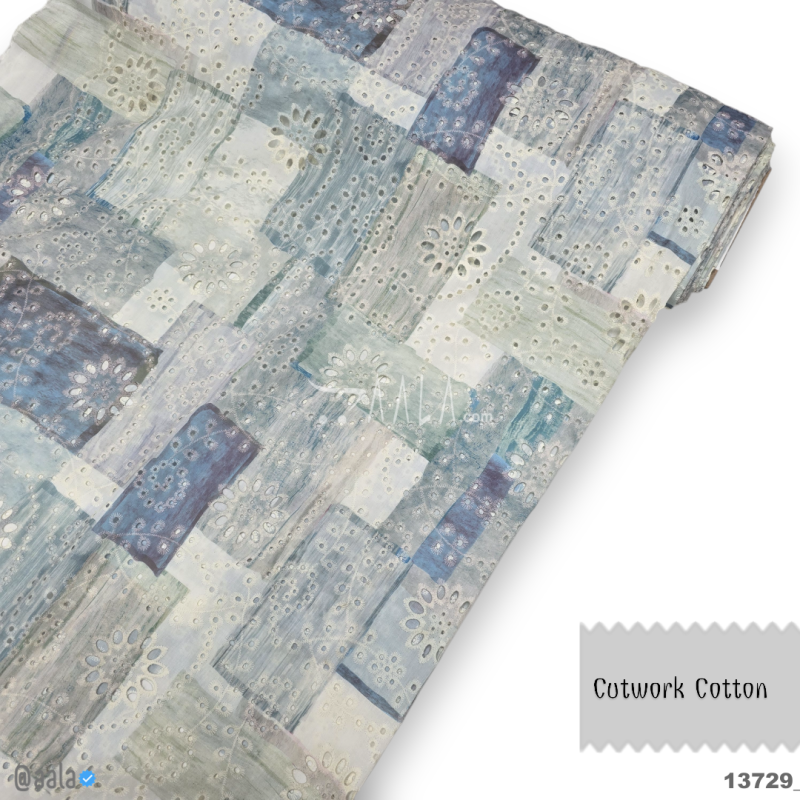 Cutwork Cotton Cotton 52-Inches PRINTED Per-Metre