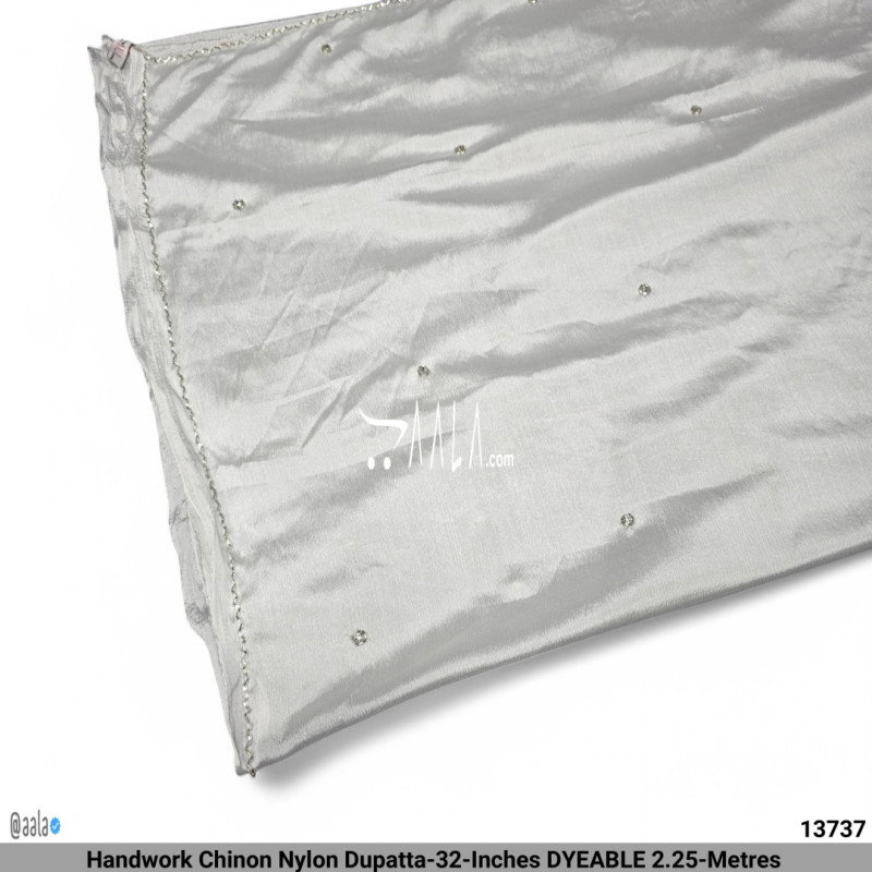 Handwork Chinon Nylon Dupatta-32-Inches DYEABLE 2.25-Metres
