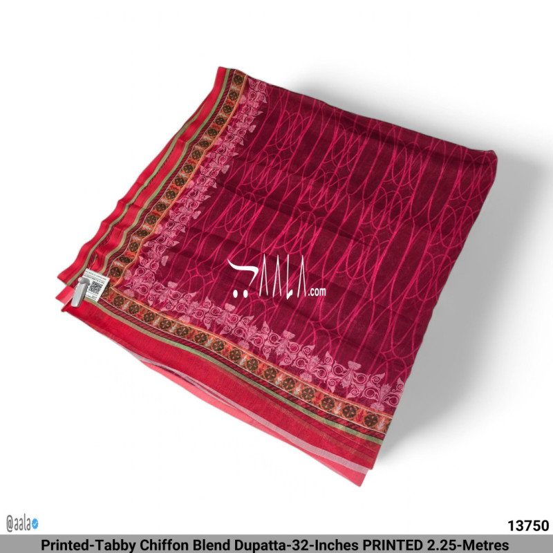 Printed-Tabby Chiffon Blend Dupatta-32-Inches PRINTED 2.25-Metres 