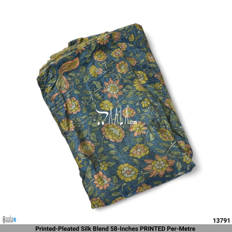 Printed-Pleated Silk Blend 58-Inches PRINTED Per-Metre