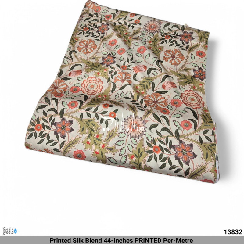 Printed Silk Blend 44-Inches PRINTED Per-Metre