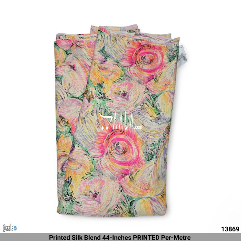 Printed Silk Blend 44-Inches PRINTED Per-Metre