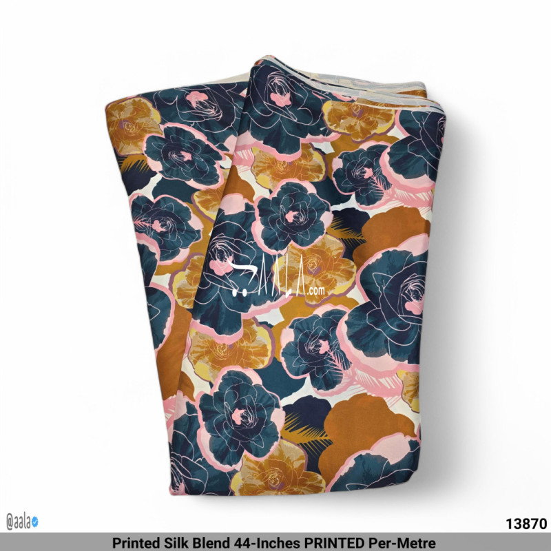 Printed Silk Blend 44-Inches PRINTED Per-Metre