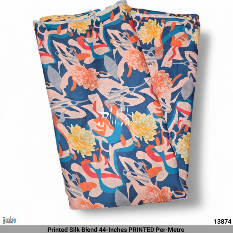 Printed Silk Blend 44-Inches PRINTED Per-Metre 