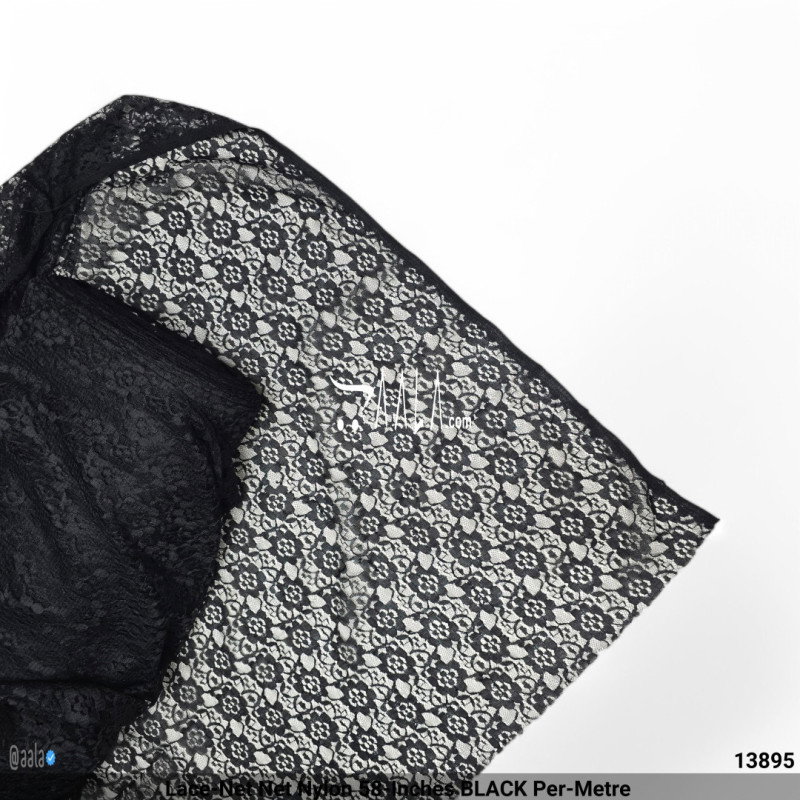 Lace-Net Net Nylon 58-Inches BLACK Per-Metre 