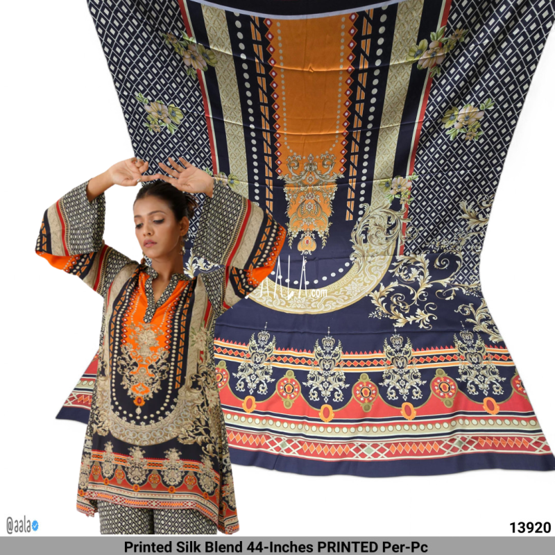 Printed Silk Blend 44-Inches PRINTED Per-Pc 