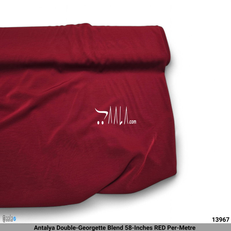 Antalya Double-Georgette Blend 58-Inches RED Per-Metre 