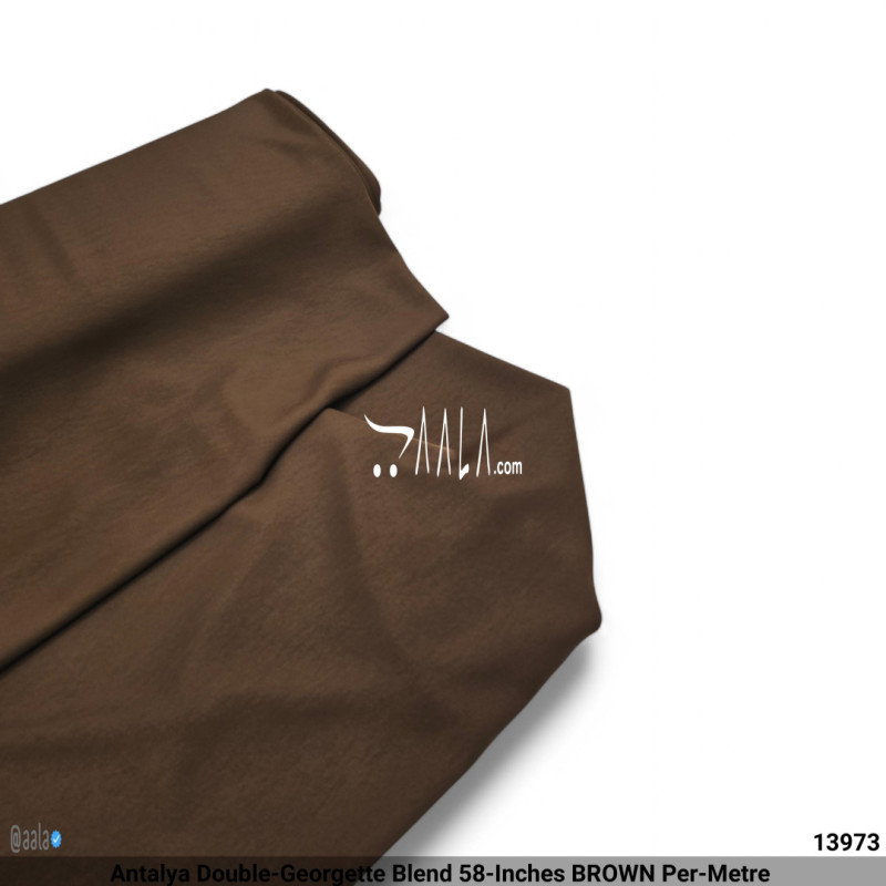 Antalya Double-Georgette Blend 58-Inches BROWN Per-Metre 