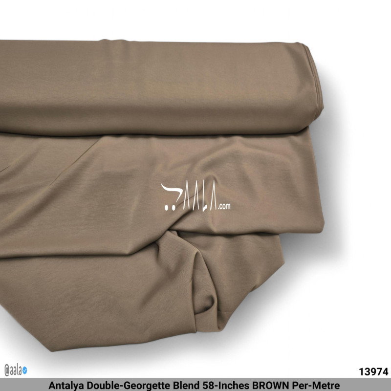 Antalya Double-Georgette Blend 58-Inches BROWN Per-Metre 