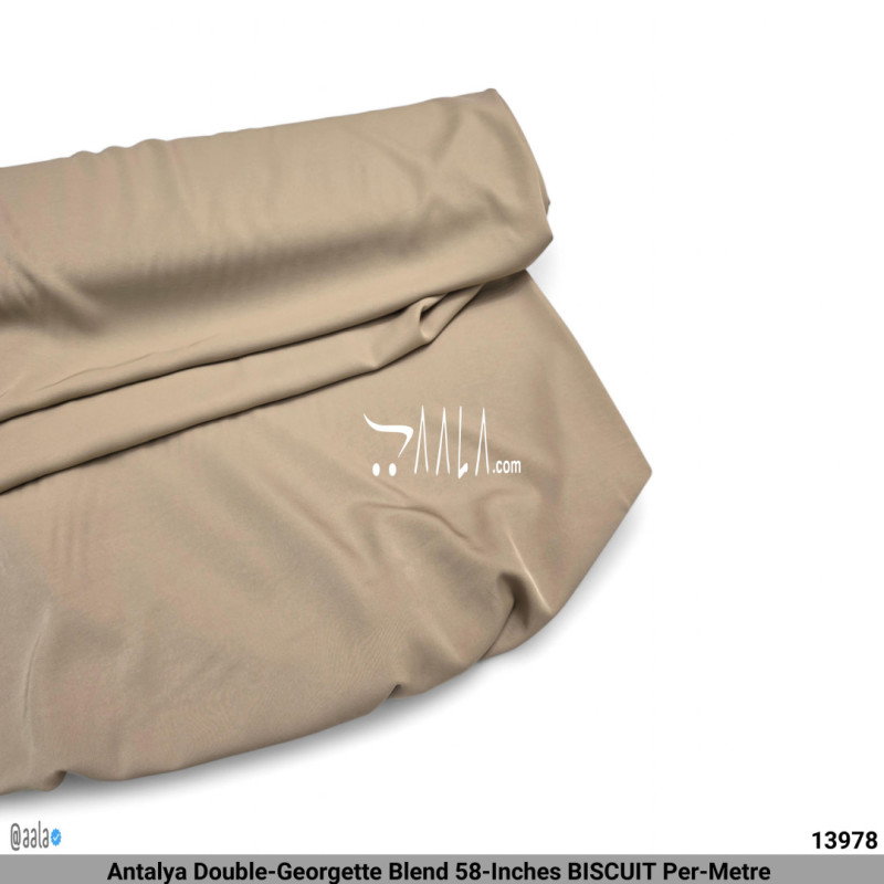 Antalya Double-Georgette Blend 58-Inches BISCUIT Per-Metre 