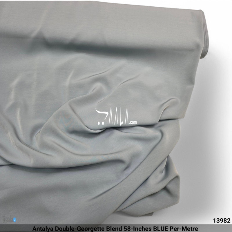 Antalya Double-Georgette Blend 58-Inches BLUE Per-Metre 