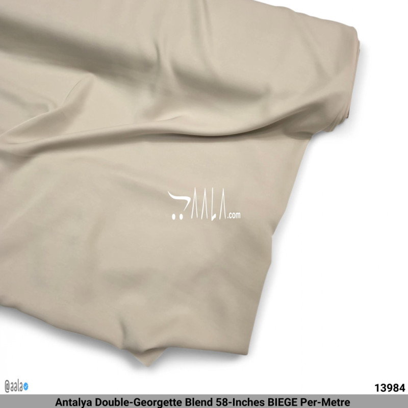 Antalya Double-Georgette Blend 58-Inches BIEGE Per-Metre