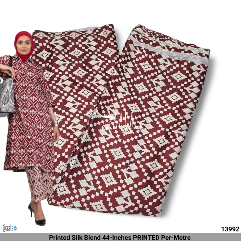Printed Silk Blend 44-Inches PRINTED Per-Metre