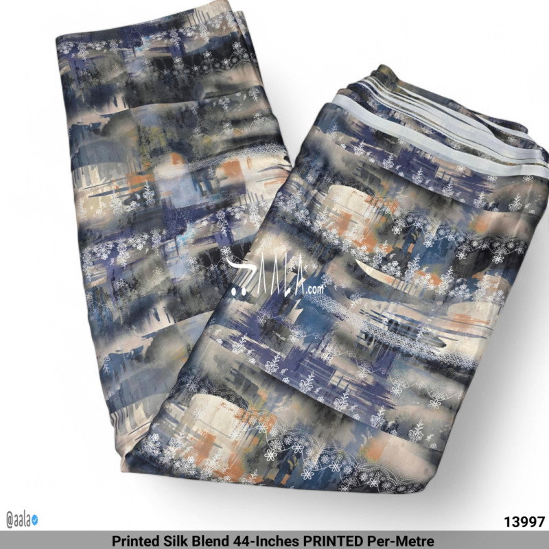 Printed Silk Blend 44-Inches PRINTED Per-Metre 