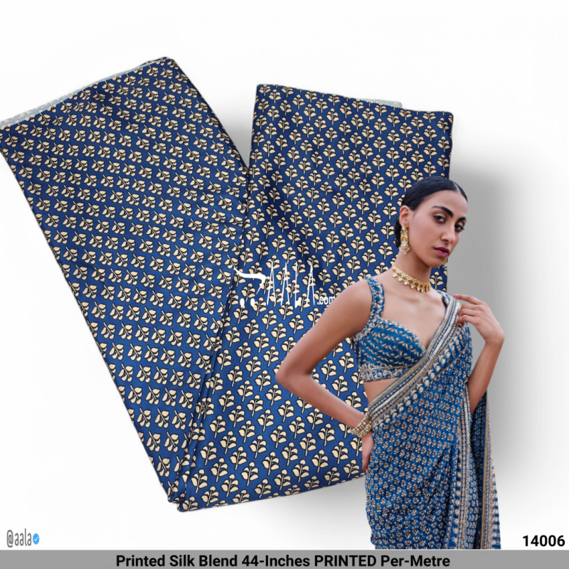 Printed Silk Blend 44-Inches PRINTED Per-Metre