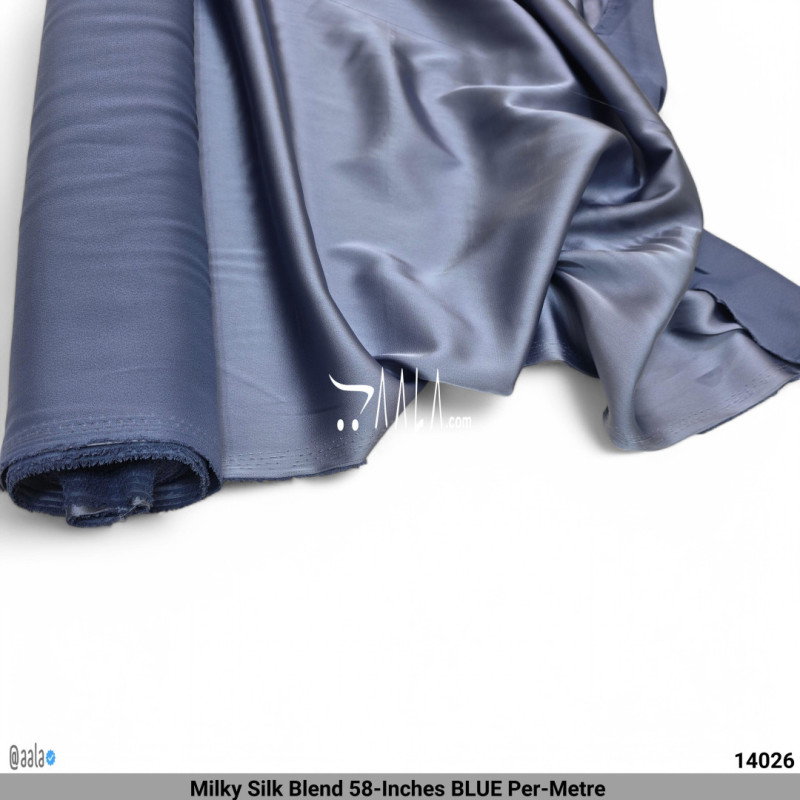 Milky Silk Blend 58-Inches BLUE Per-Metre 