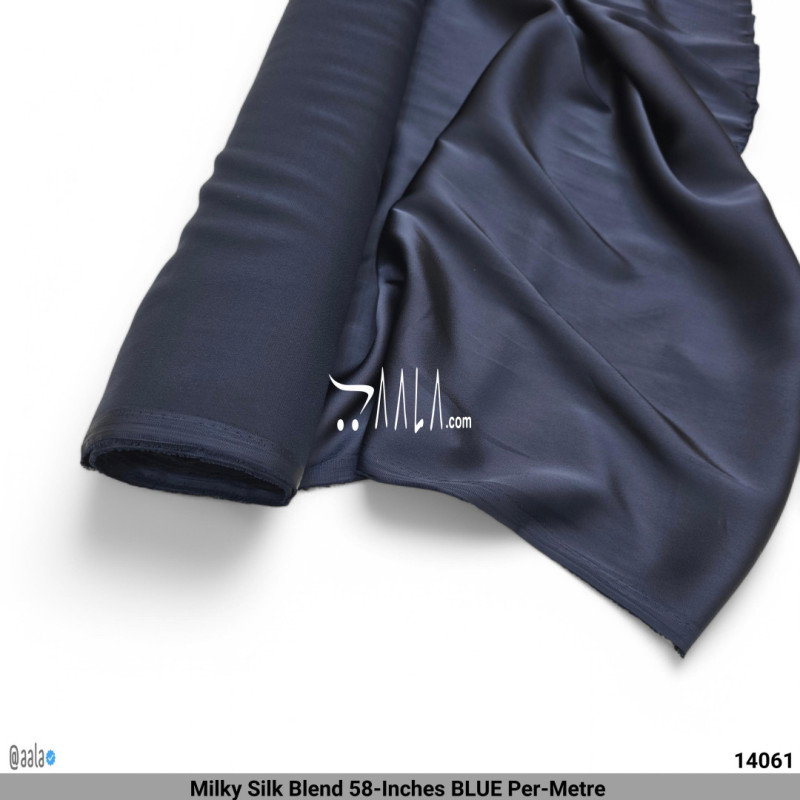 Milky Silk Blend 58-Inches BLUE Per-Metre 