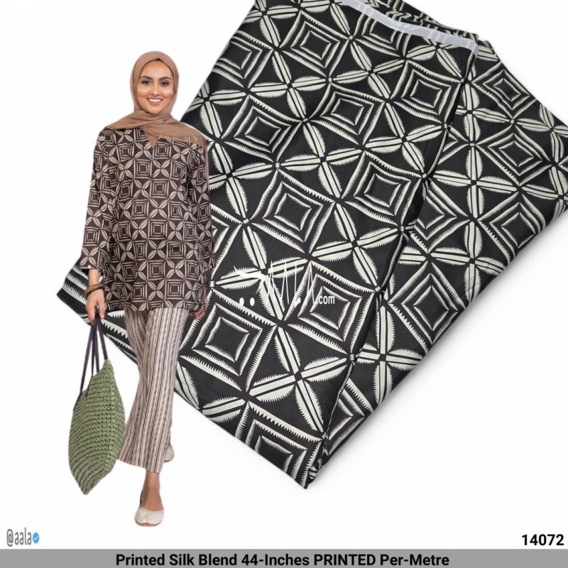 Printed Silk Blend 44-Inches PRINTED Per-Metre